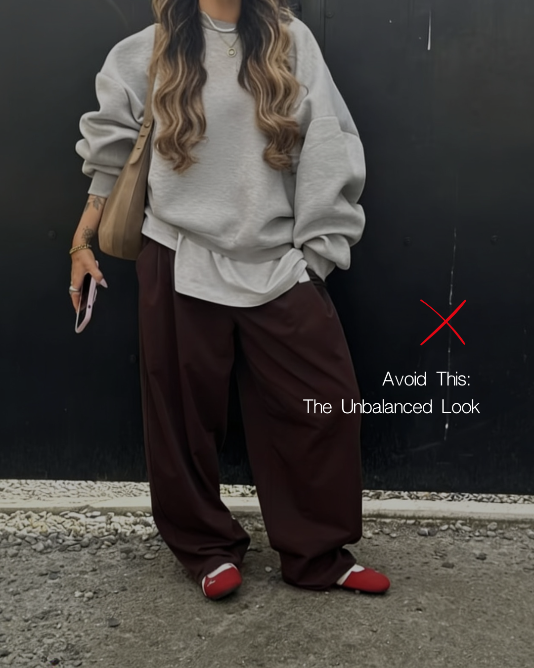  Incorrect way to style wide leg jeans unbalanced oversized outfit mistakes