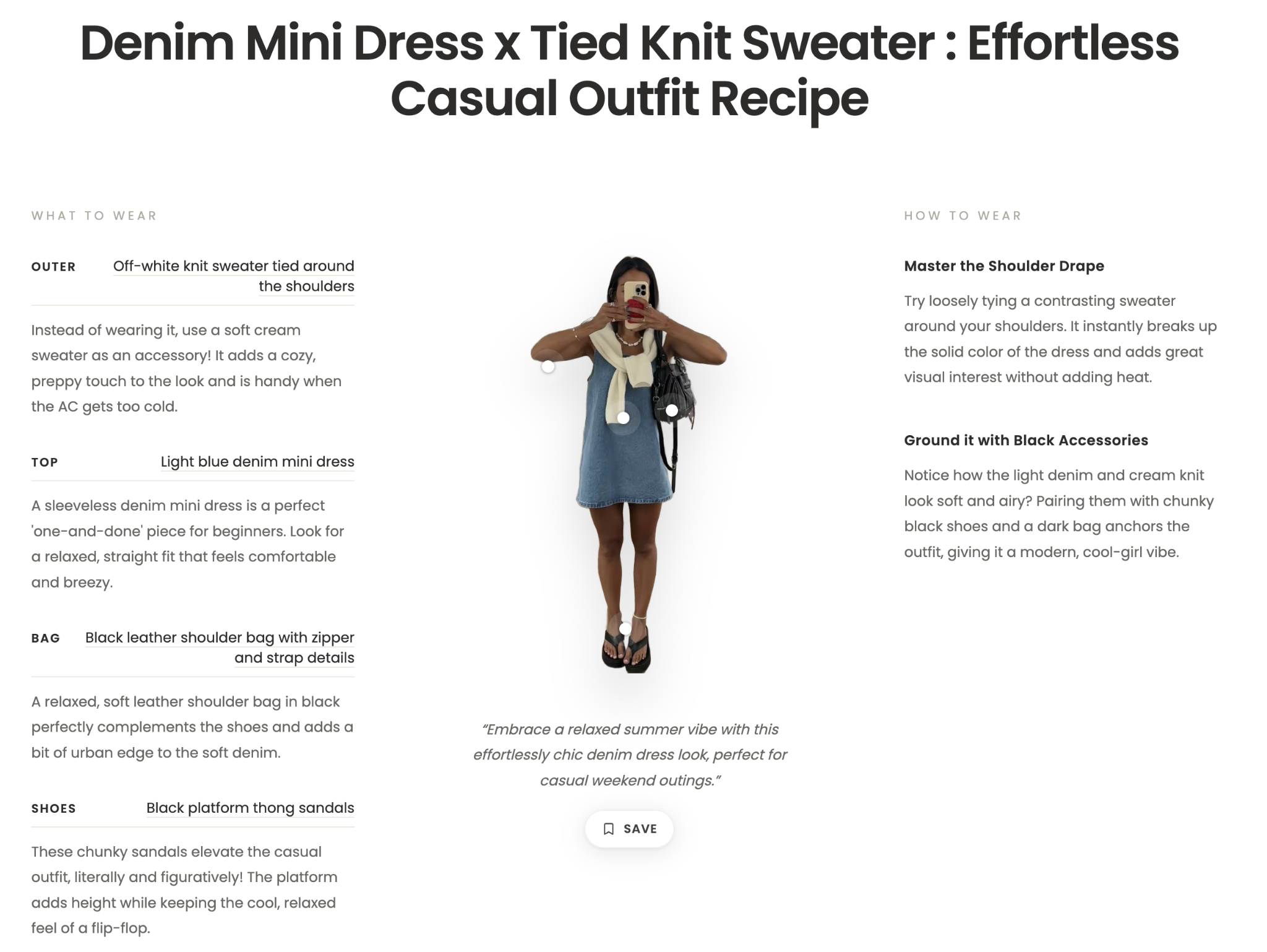 Clbak AI outfit recipe tool breaking down a Pinterest outfit into matching items
\