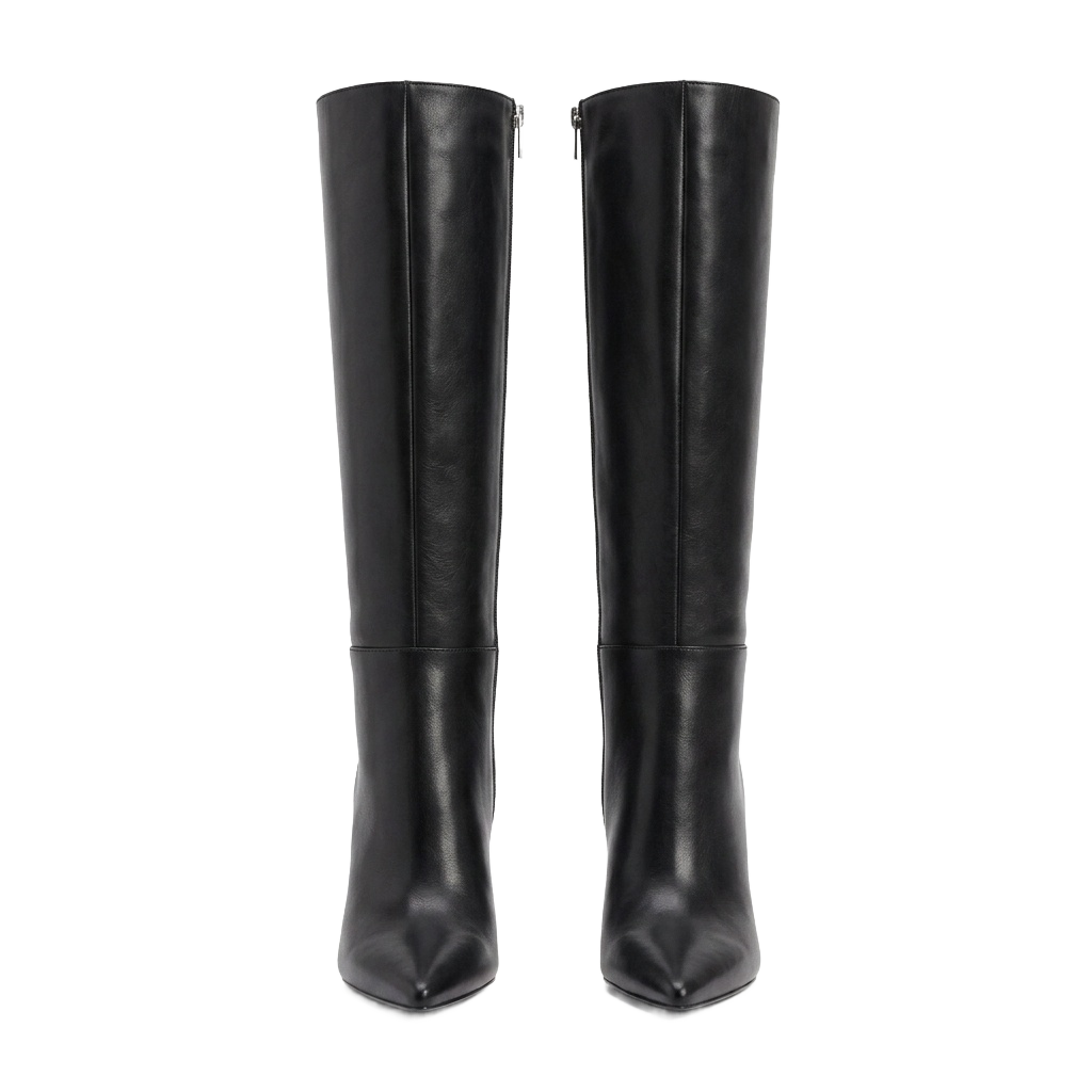 Black Stiletto Knee-High Boots