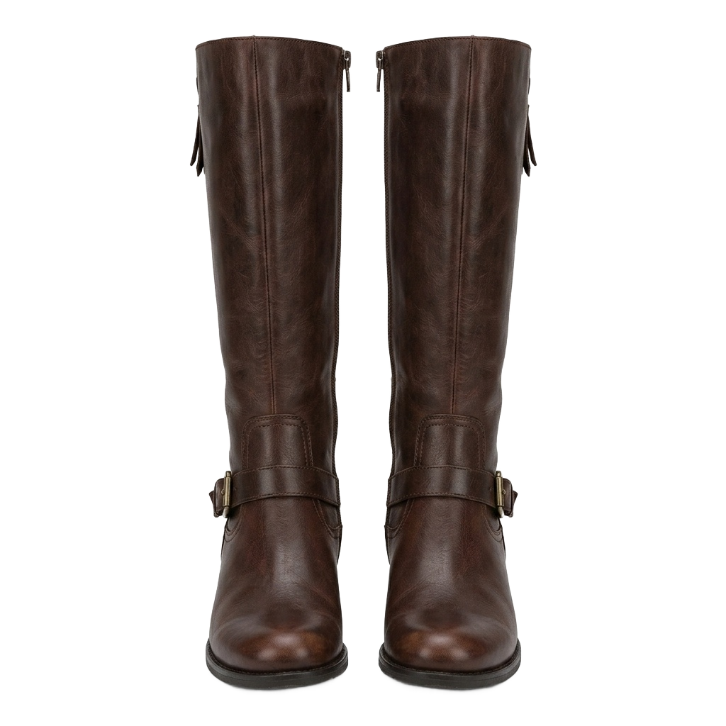 Brown Leather Knee-High Boots