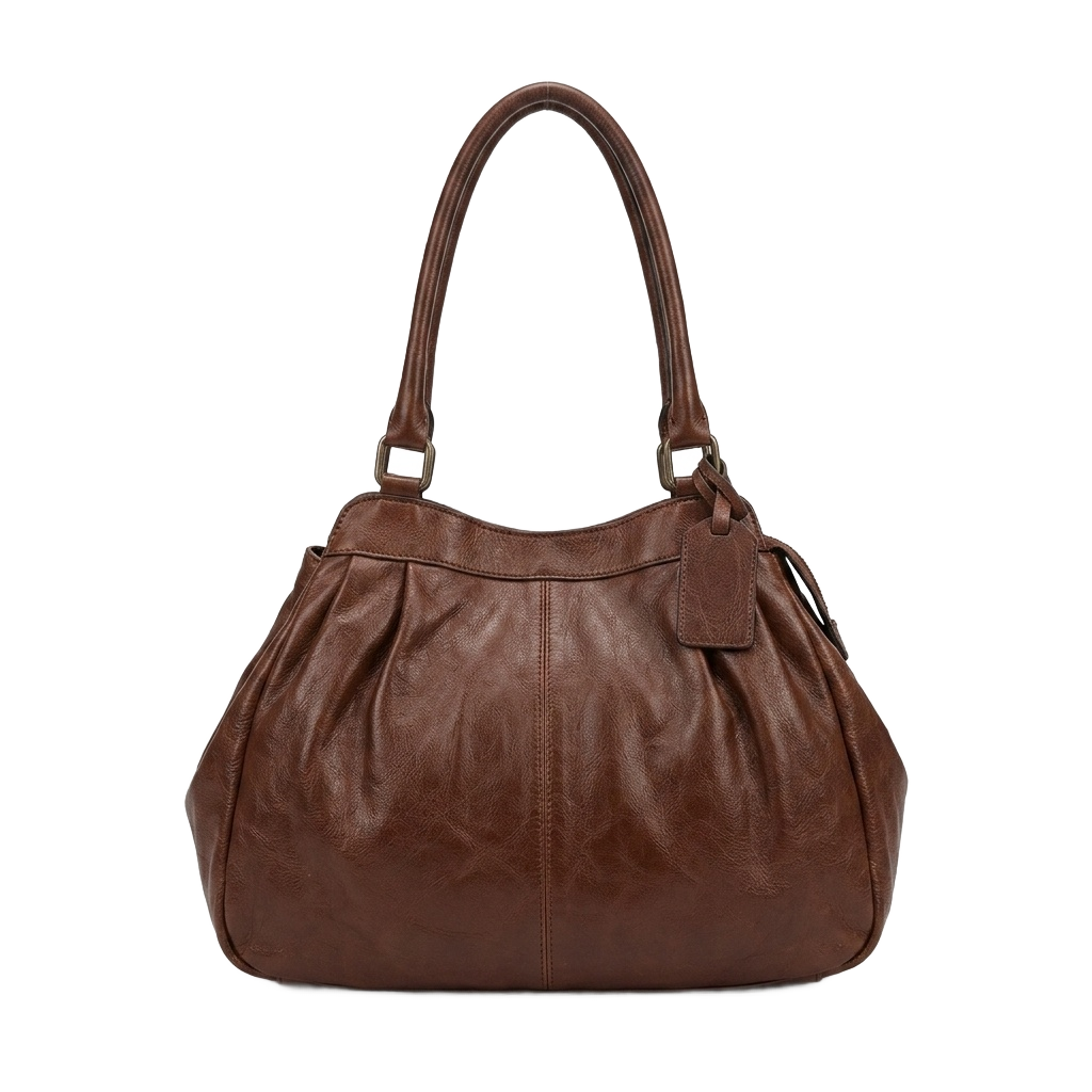 Brown Slouchy Leather Shoulder Bag