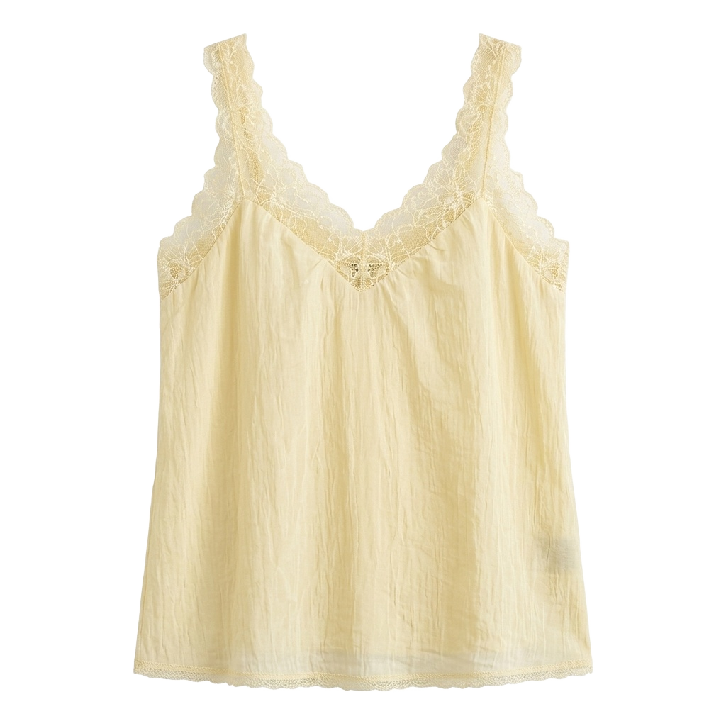 Pale Yellow Lace Cami Top