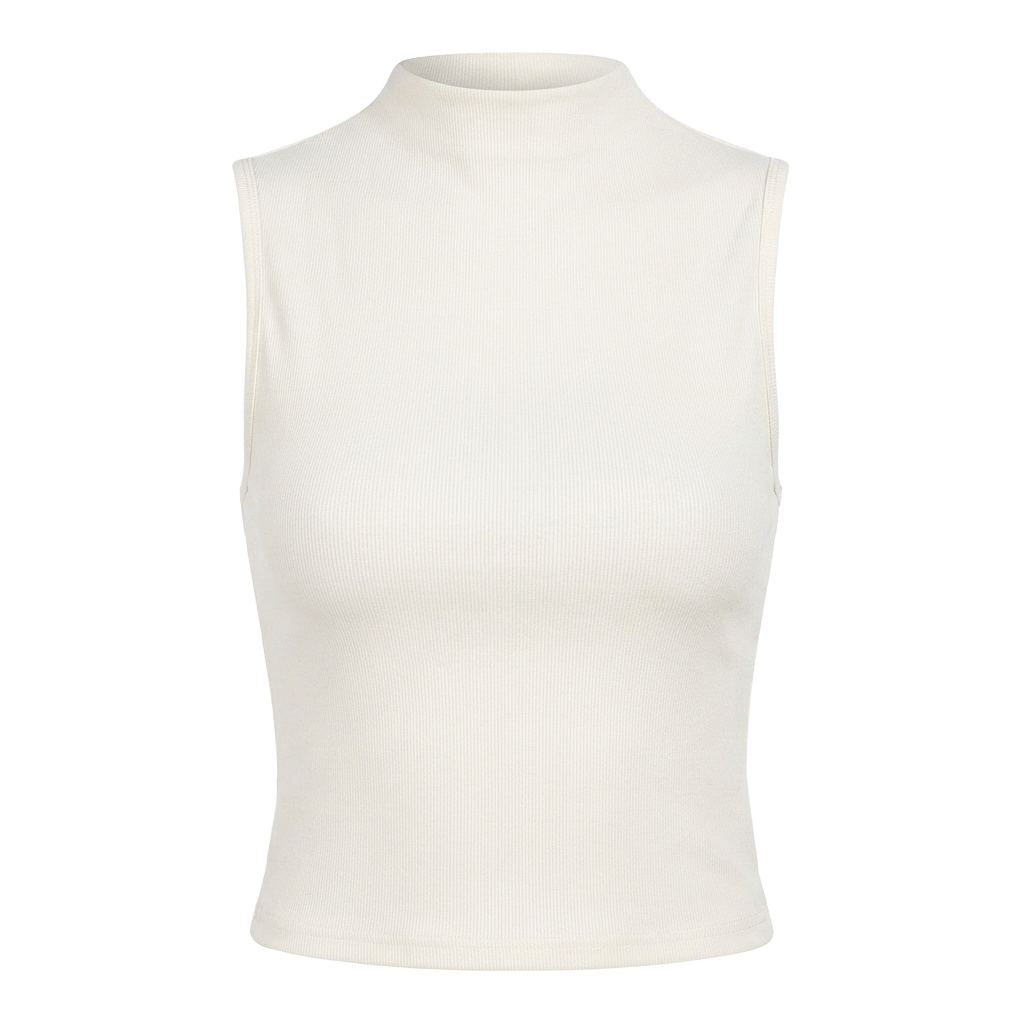White Sleeveless Crop Top